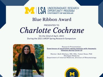 2021 UROP Spring Symposium Blue Ribbon IG 1 